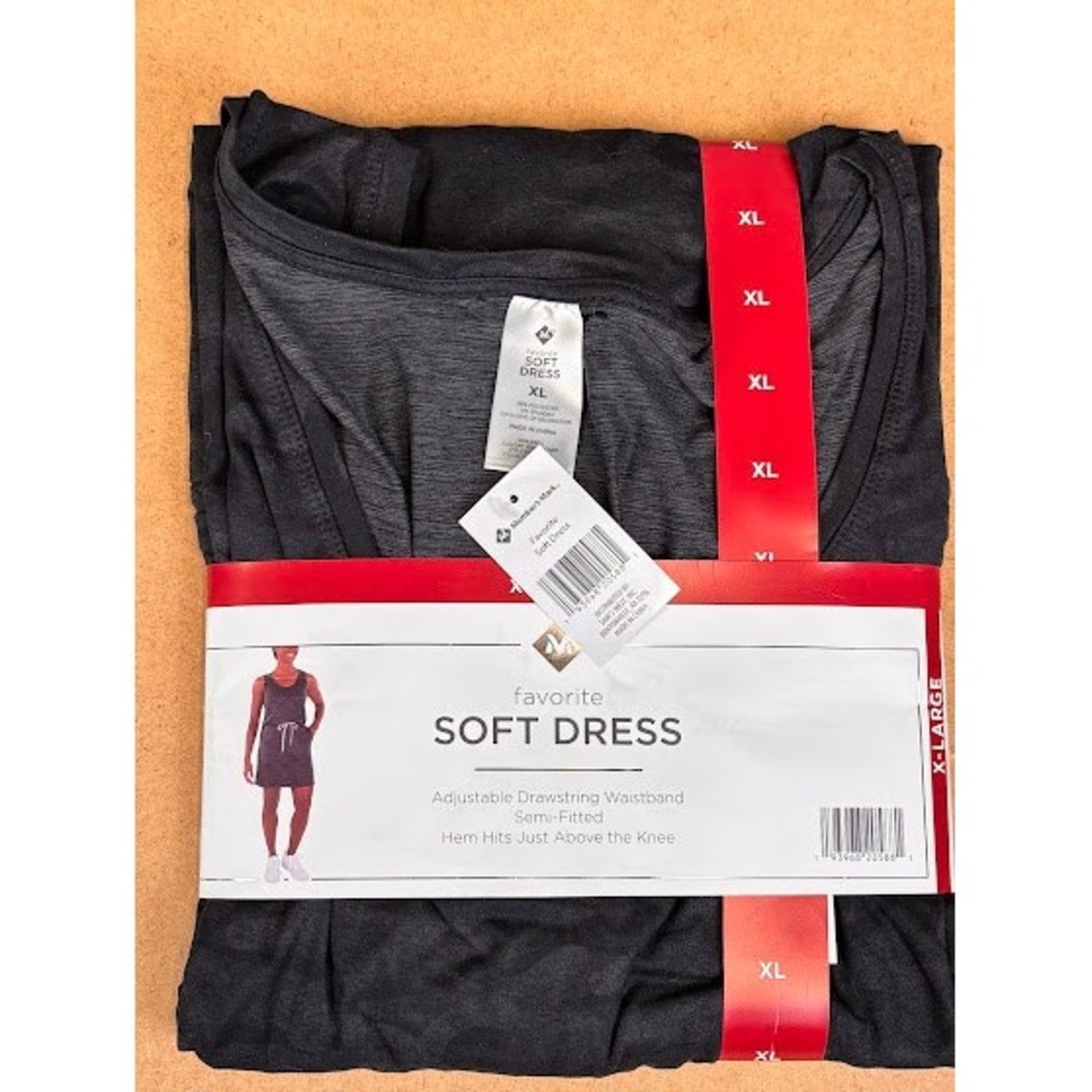 Members Mark Favorite Soft Dress XL‎ Black Adjustable Drawstring Waistband